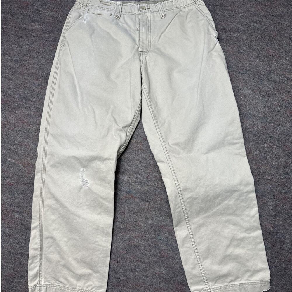 Vintage Y2K Old Navy Military Pants Mens 32x30 Beige Boot Cut Plaid Tactical